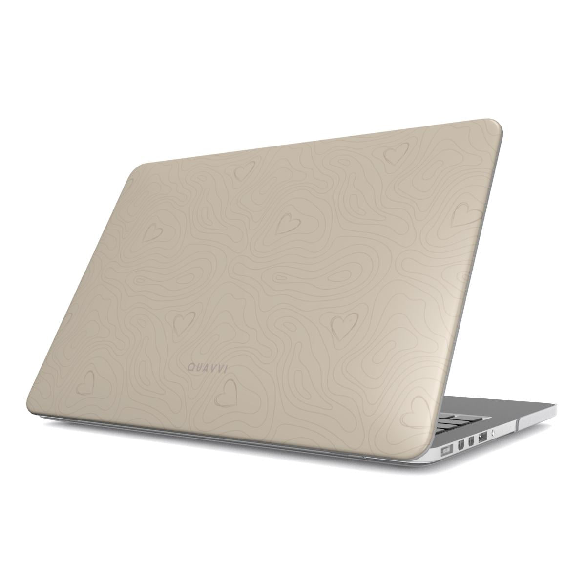 Echoes of Love Apple Macbook case by QUAVVICASES – subtile nude desgin with abstract line pattern, full protection with ventilation holes, slim fit