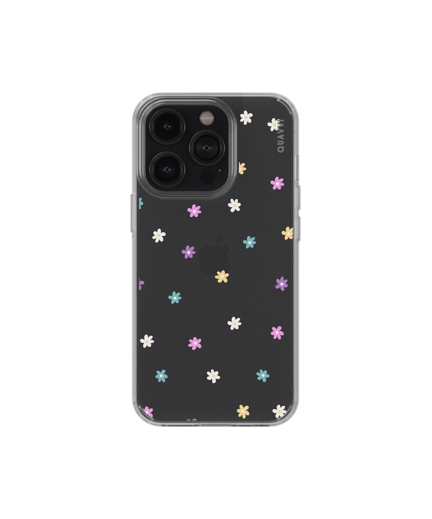 Botanica Apple iPhone clear phone case by QUAVVICASES - design with pastel color flower images, premium shockproof clear case with raised bezels
