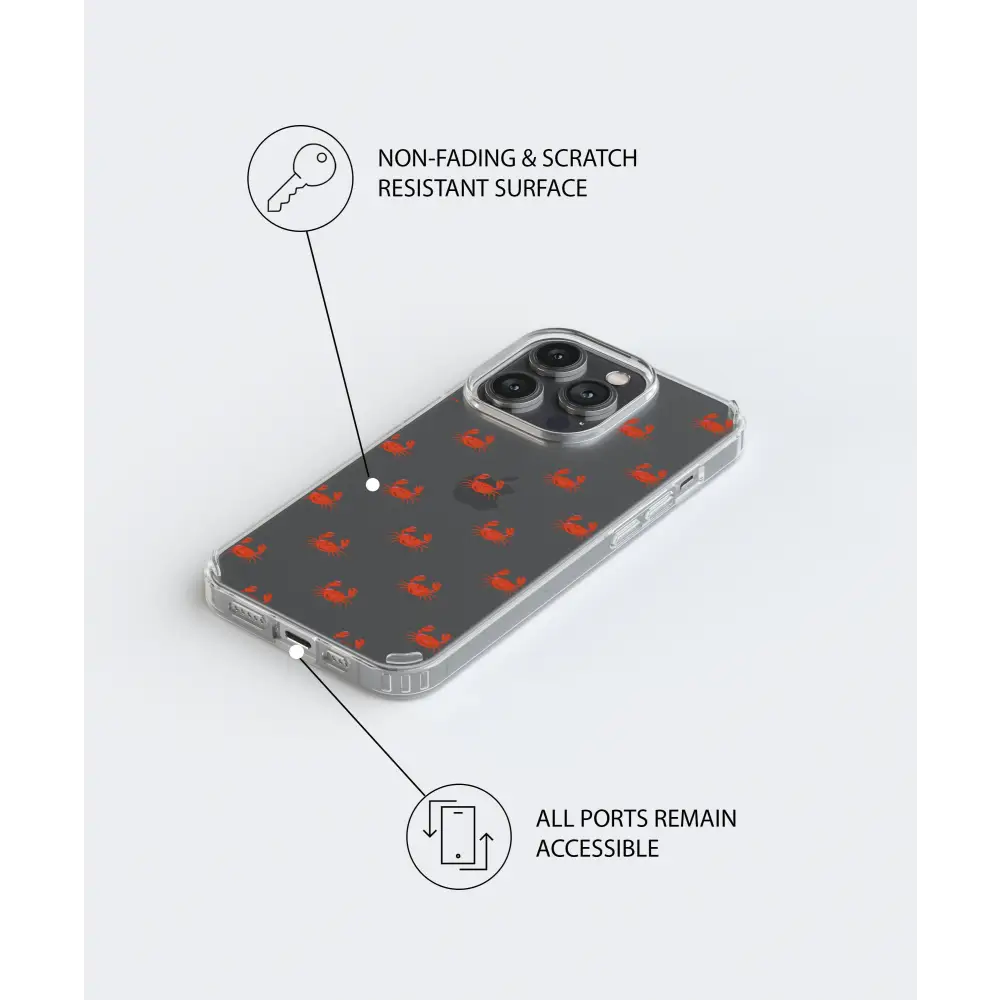 KRABI SAMSUNG clear phone case red pattern Tech Accessories