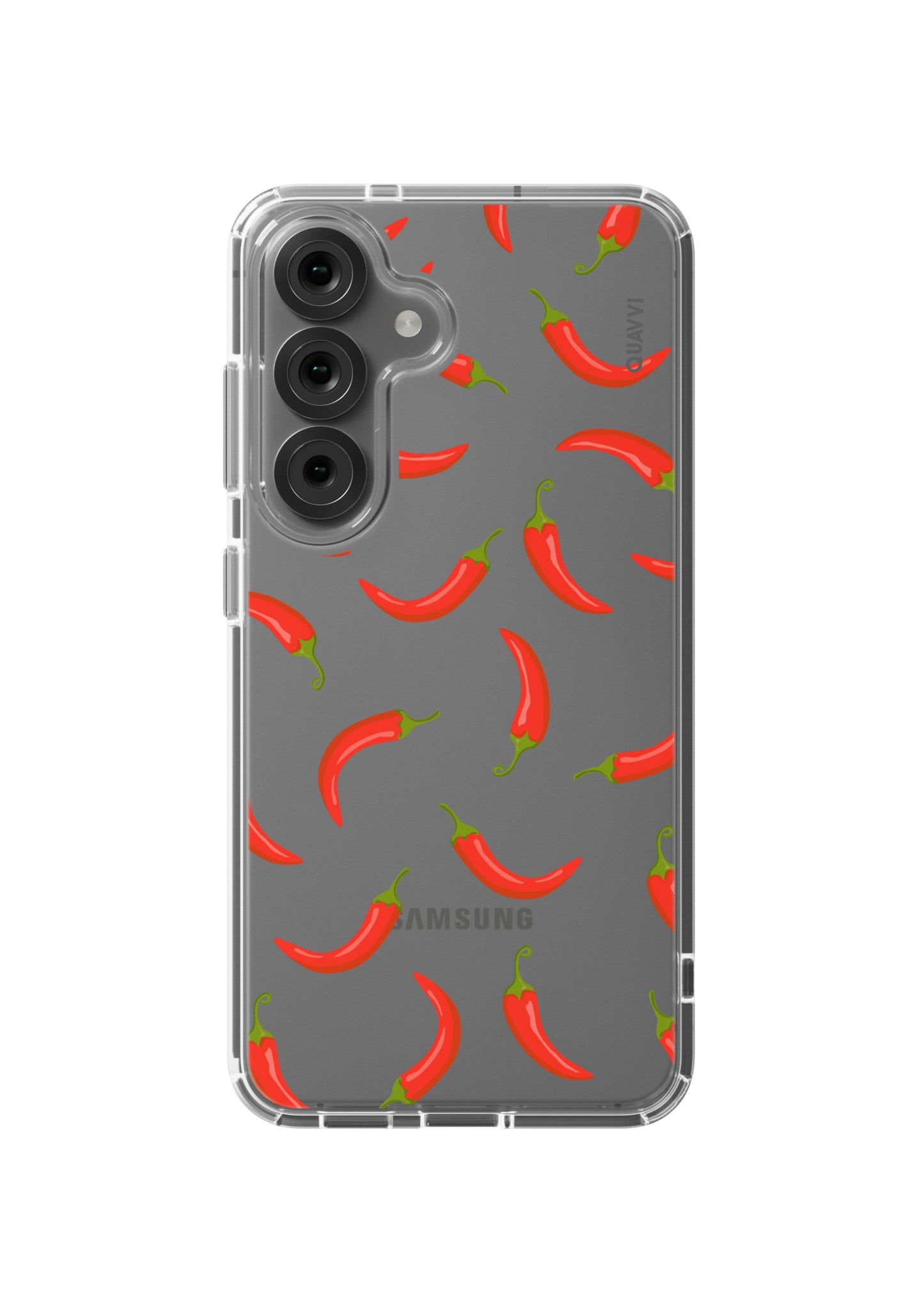 Spice It Up Samsung Galaxy clear phone case by QUAVVICASES - design with chili peper images, premium shockproof clear case with raised bezels