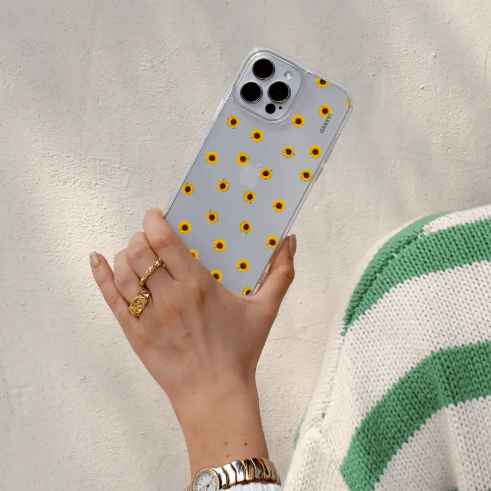 SUN KISSED MAGSAFE clear phone case repeated sunflower Tech Accessories
