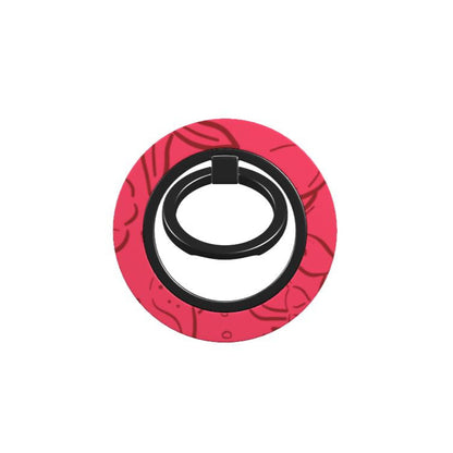 SIRENA Magnetic Phone Grip by QUAVVICASES – bright pink design with dark red sea animal drawings, fully rotatable ring with magsafe compatibility