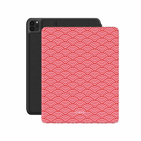 'Reverie' iPad case by QUAVVICASES – Protective red/pink cover real vegan saffiano leather.