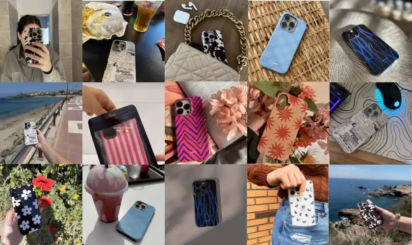 Assorted phone cases.