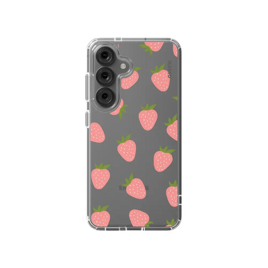 BERRY CUTE SAMSUNG clear smartphone case pink strawberry Tech Accessories