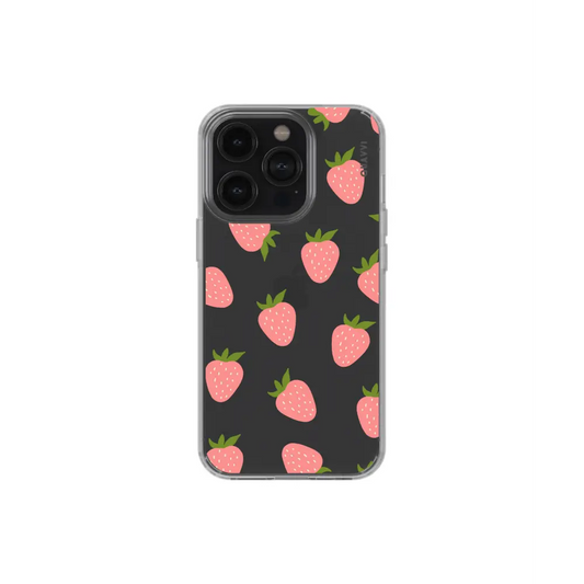 BERRY CUTE clear phone case pink strawberry Tech Accessories