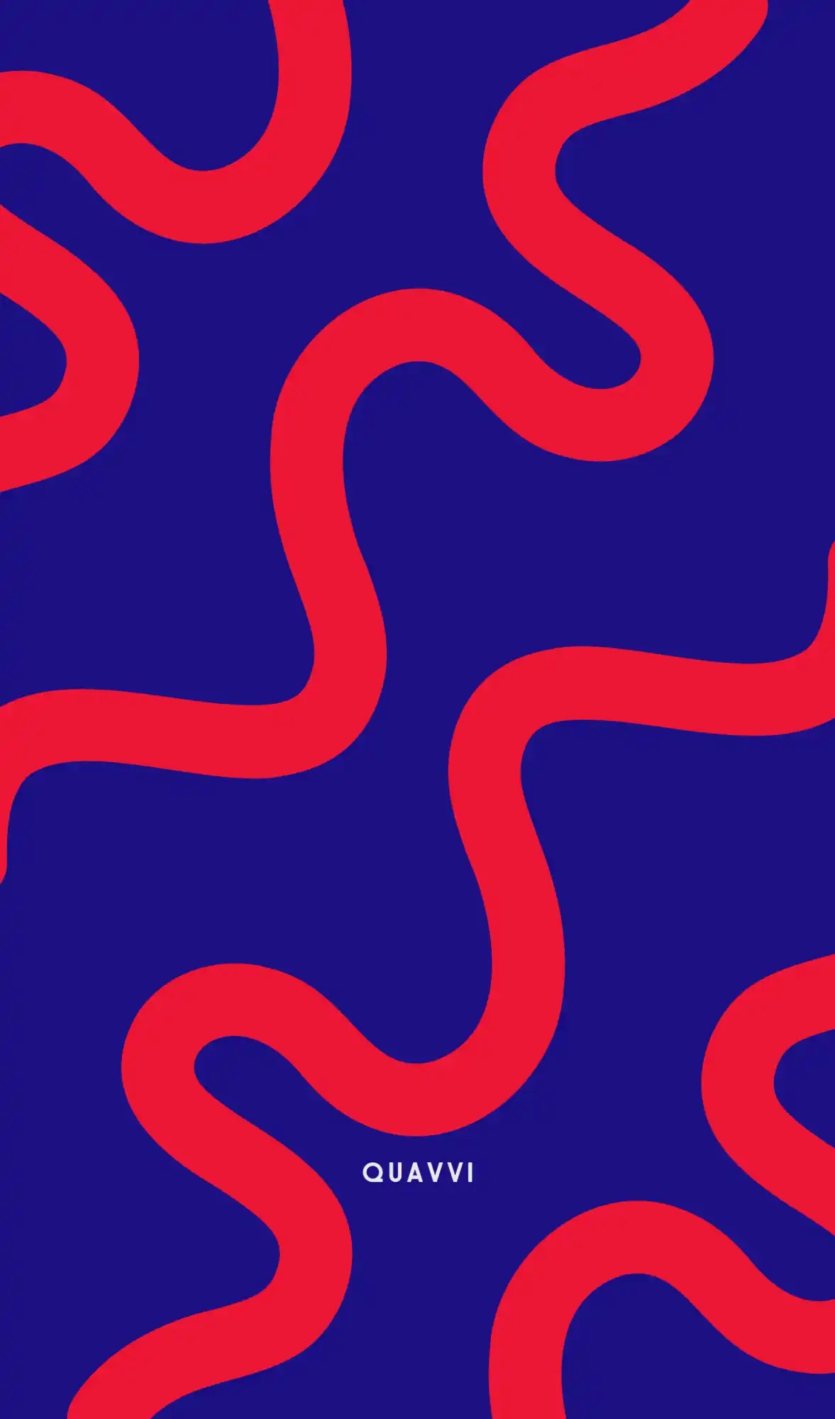 Blue background with red squiggles.