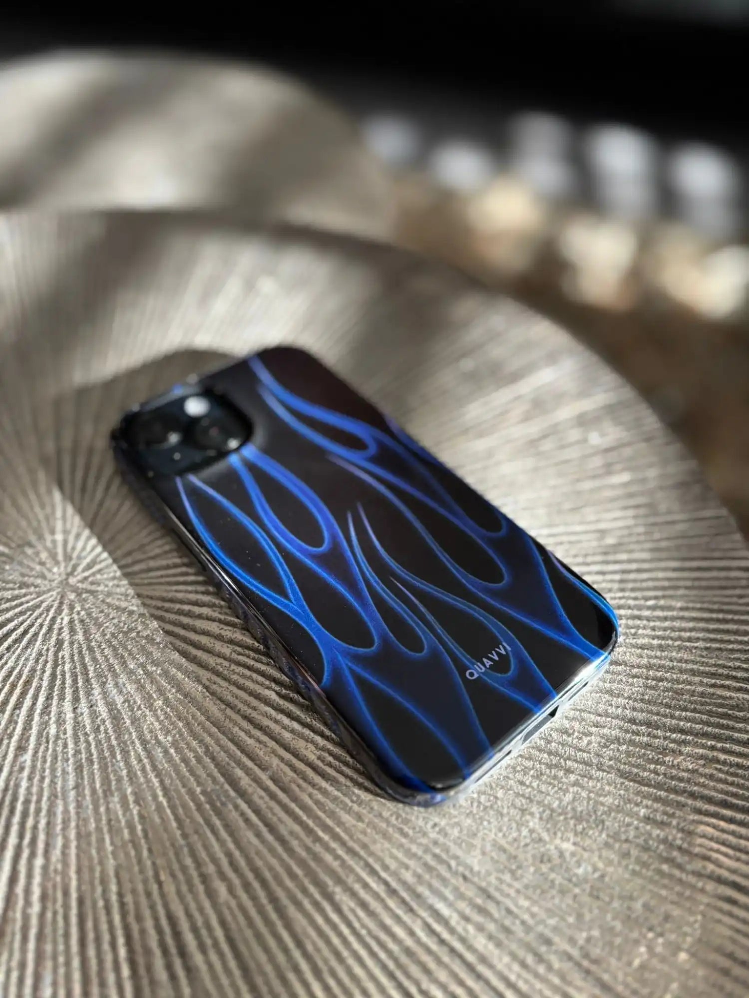 Blue flame phone case.