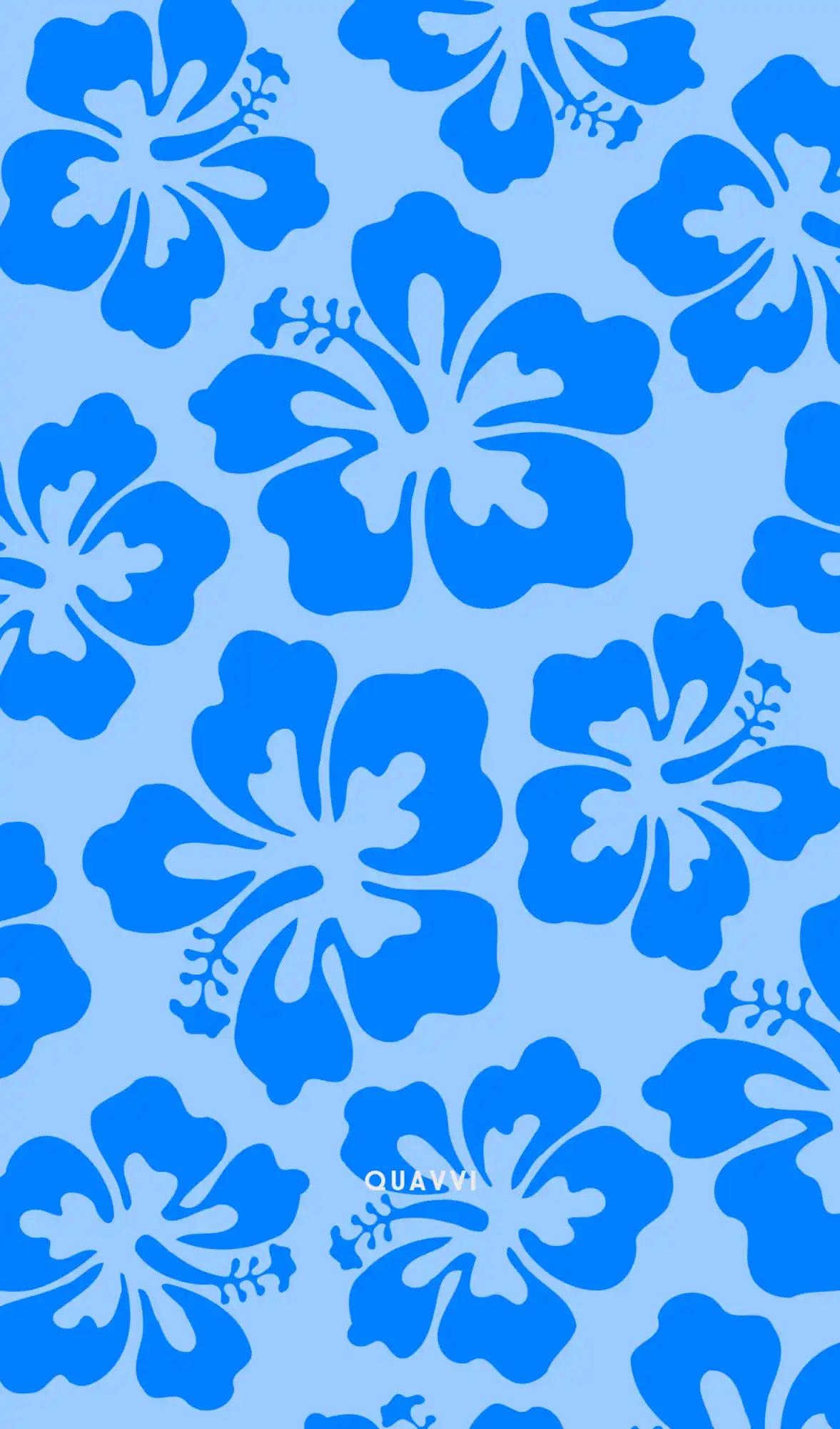 Blue hibiscus flower pattern.
