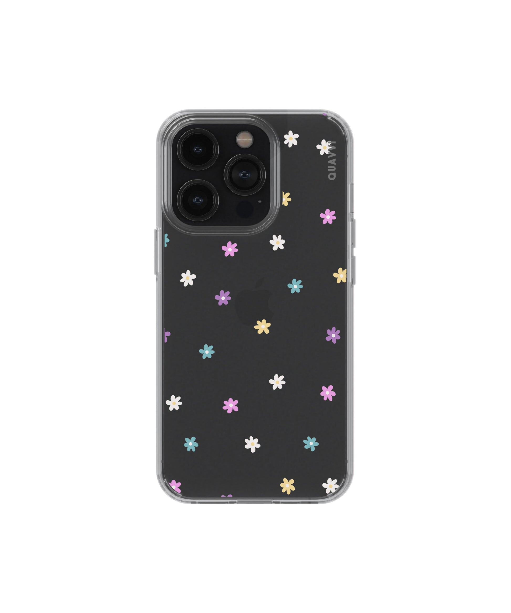 Botanica Apple iPhone clear phone case by QUAVVICASES - design with pastel color flower images, premium shockproof clear case with raised bezels