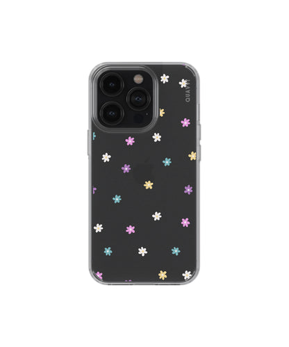 Botanica Apple iPhone clear phone case by QUAVVICASES - design with pastel color flower images, premium shockproof clear case with raised bezels