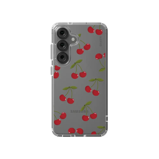 CHERRY CRUSH SAMSUNG clear phone case red cherry Tech Accessories