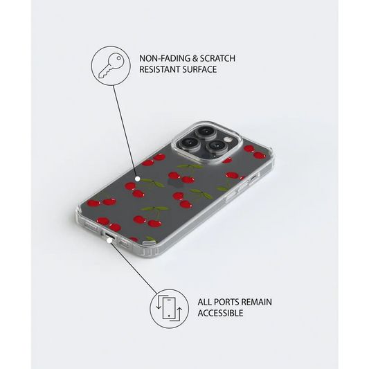 CHERRY CRUSH clear smartphone case red cherry Tech Accessories