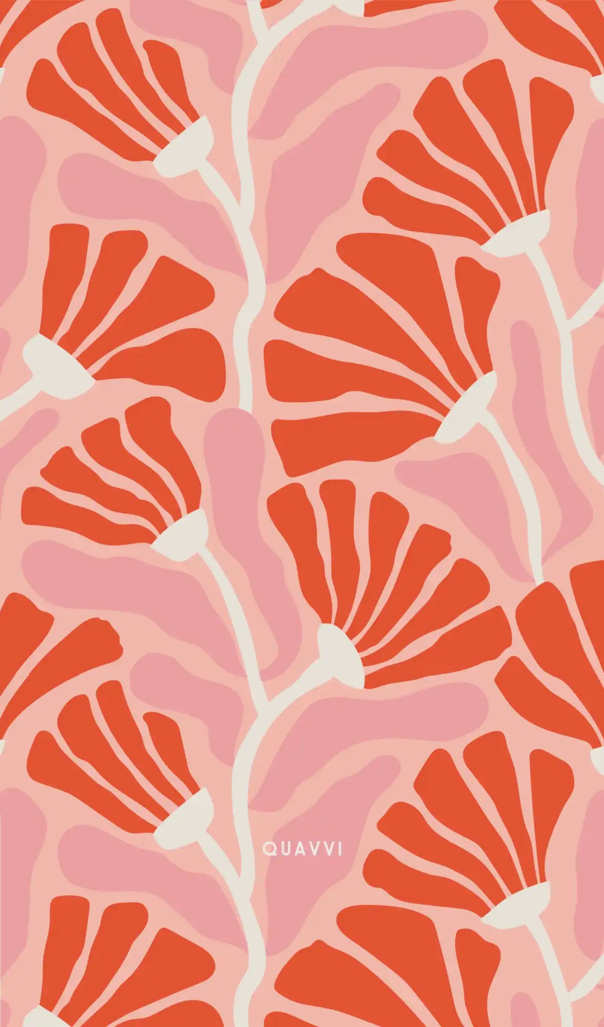 Floral pattern with orange flowers.