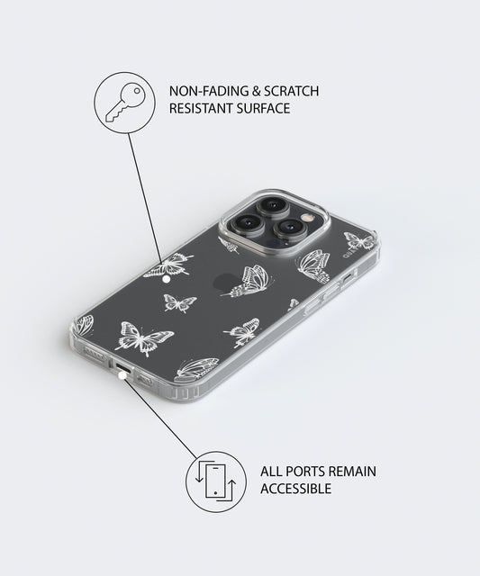Flutter Away - Shockproof clear phone case | QUAVVICASES