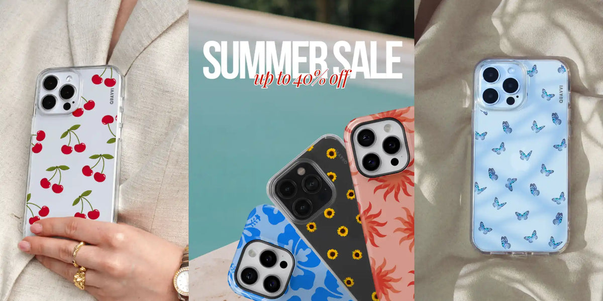 Phone cases with various patterns.