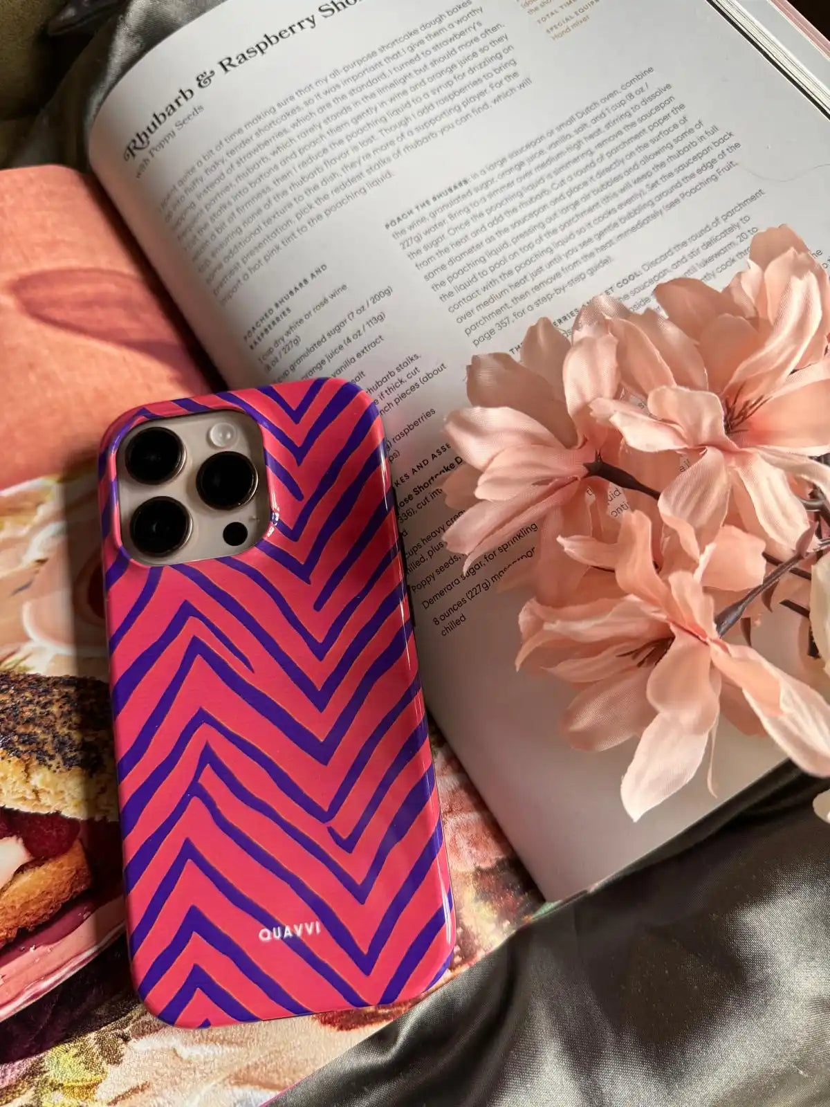 Pink and purple chevron phone case.