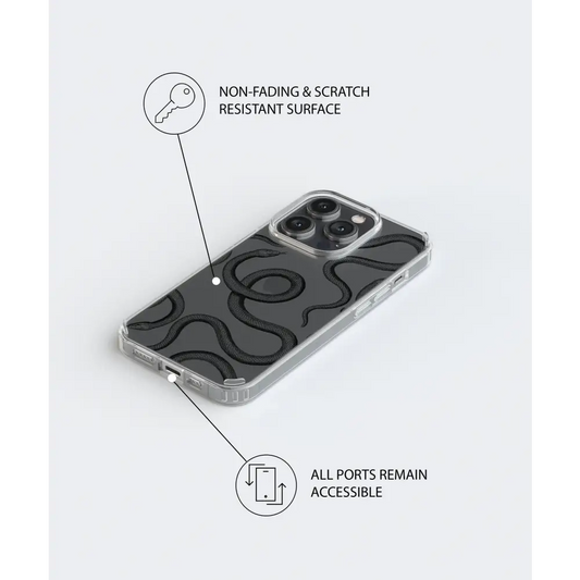 POISON TRAIL clear smartphone case black snake Tech Accessories