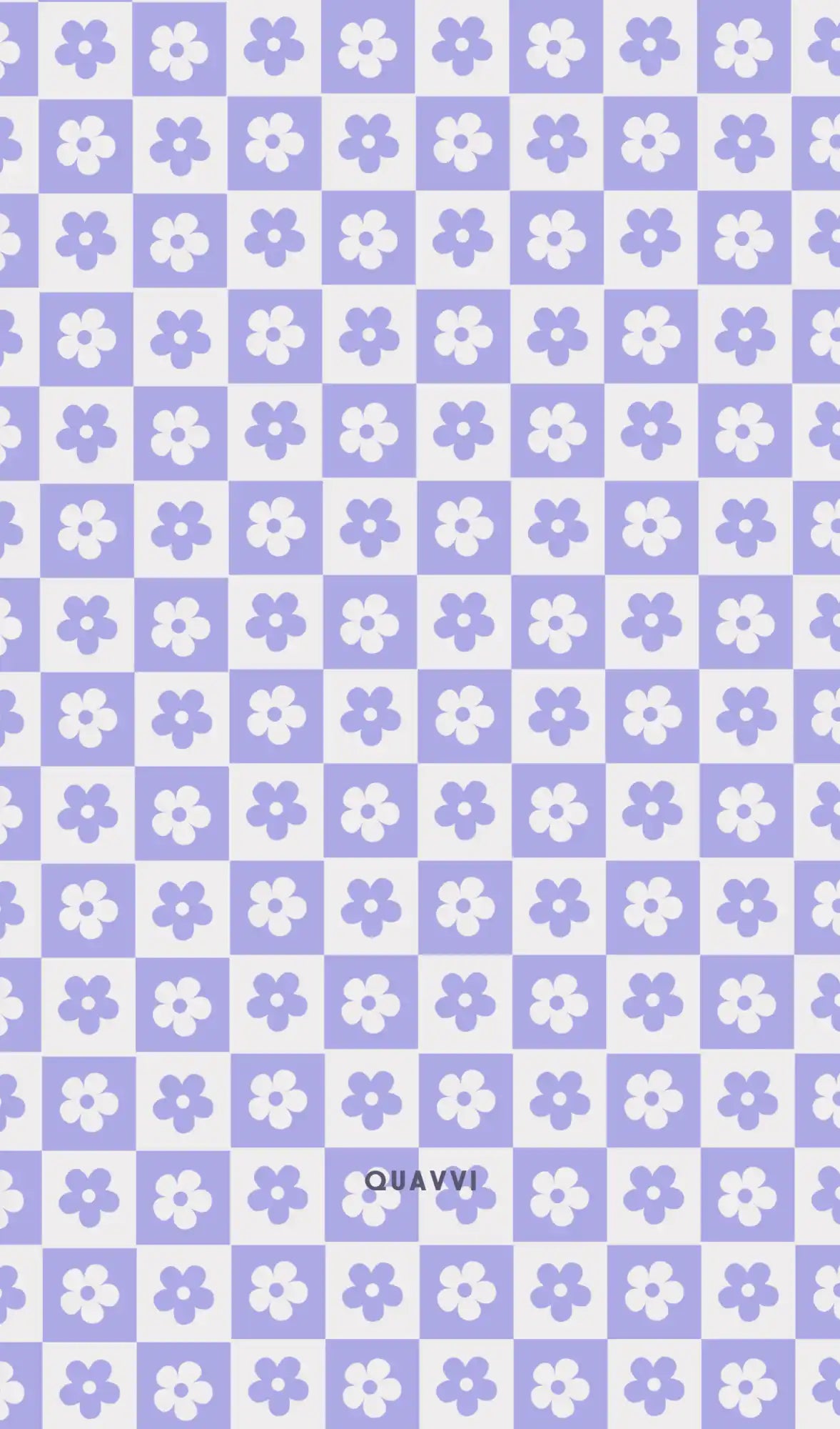 Purple and white checkered floral pattern.