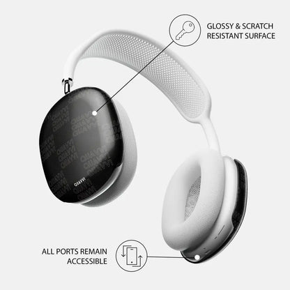 QUAVVI BLACK AIRPODS MAX white over ear headphones glossy scratch resistant Tech Accessories