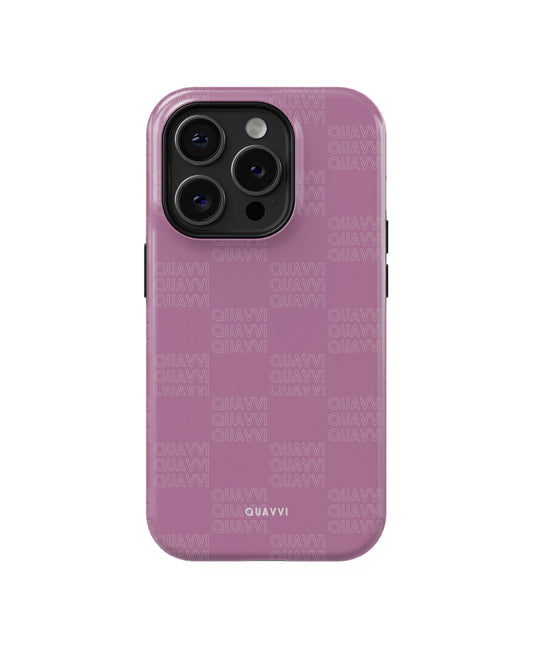 Quavvi Bubblegum Apple iPhone phone case by QUAVVICASES – bubblegum pink with checkered design, shockproof, tough, dual-layer design