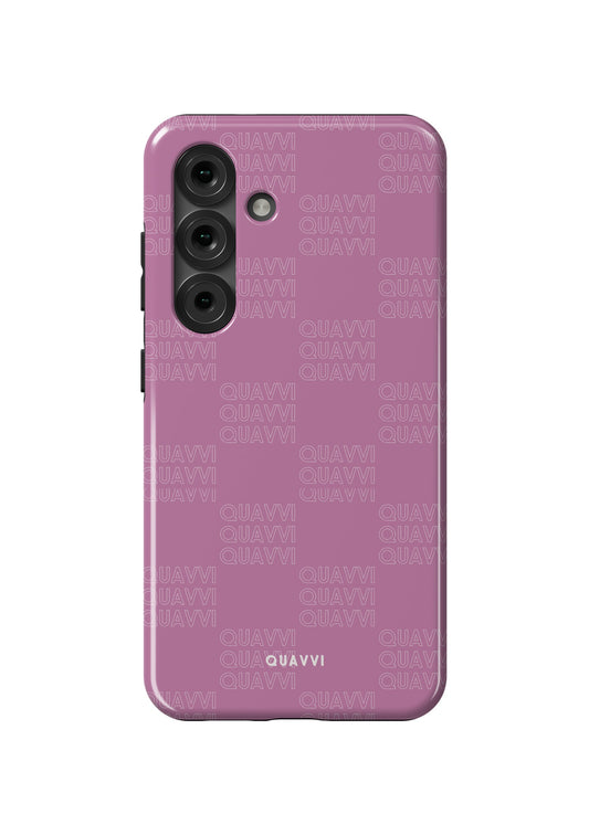 Quavvi Bubblegum Samsung Galaxy phone case by QUAVVICASES – bubblegum pink with checkered design, shockproof, tough, dual-layer design