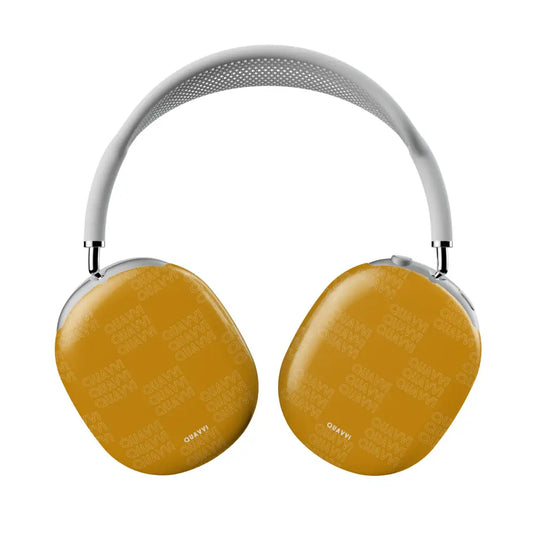 QUAVVI PUMPKIN AIRPODS MAX yellow over ear headphones white mesh Tech Accessories