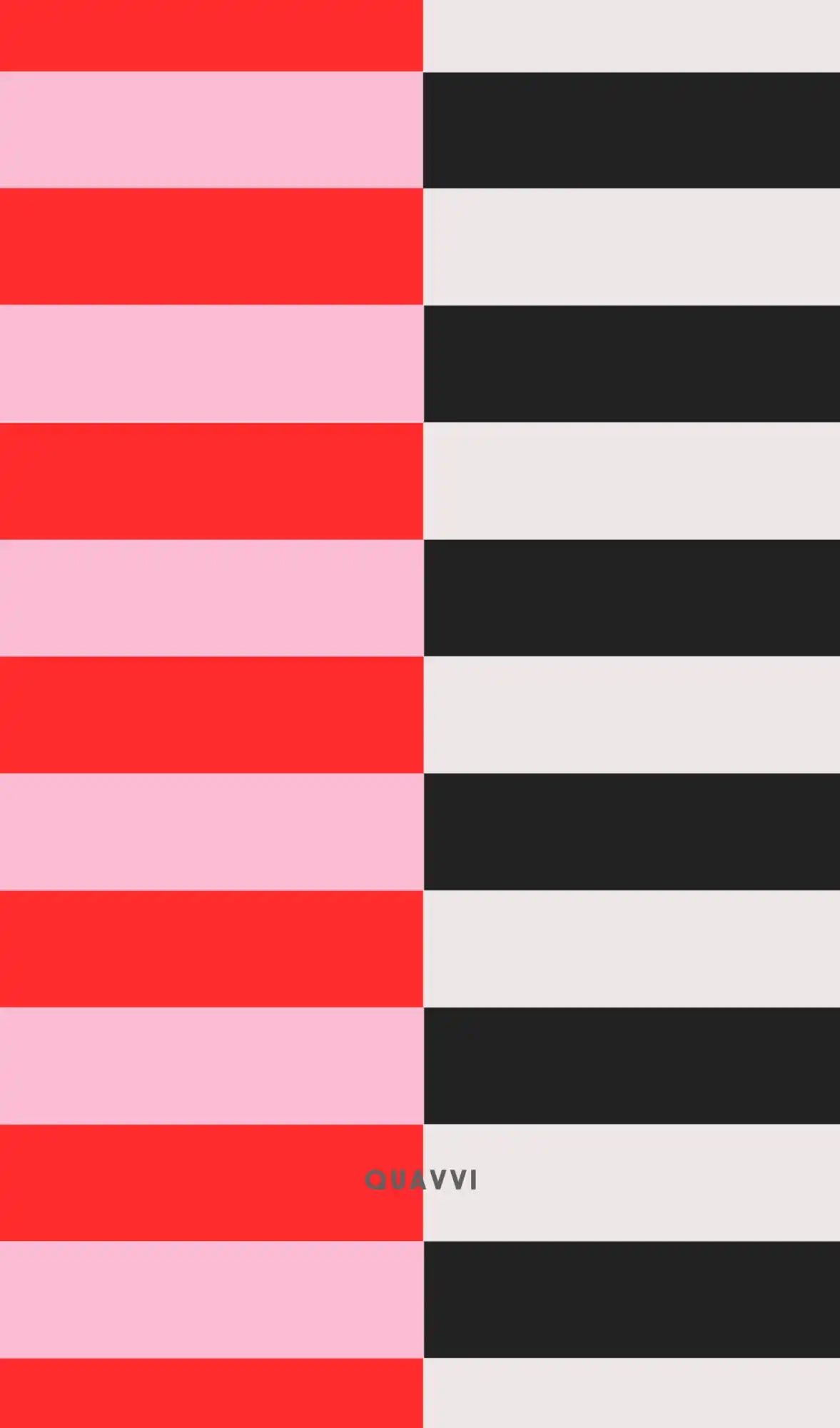 Striking red, pink, black, and white striped pattern.