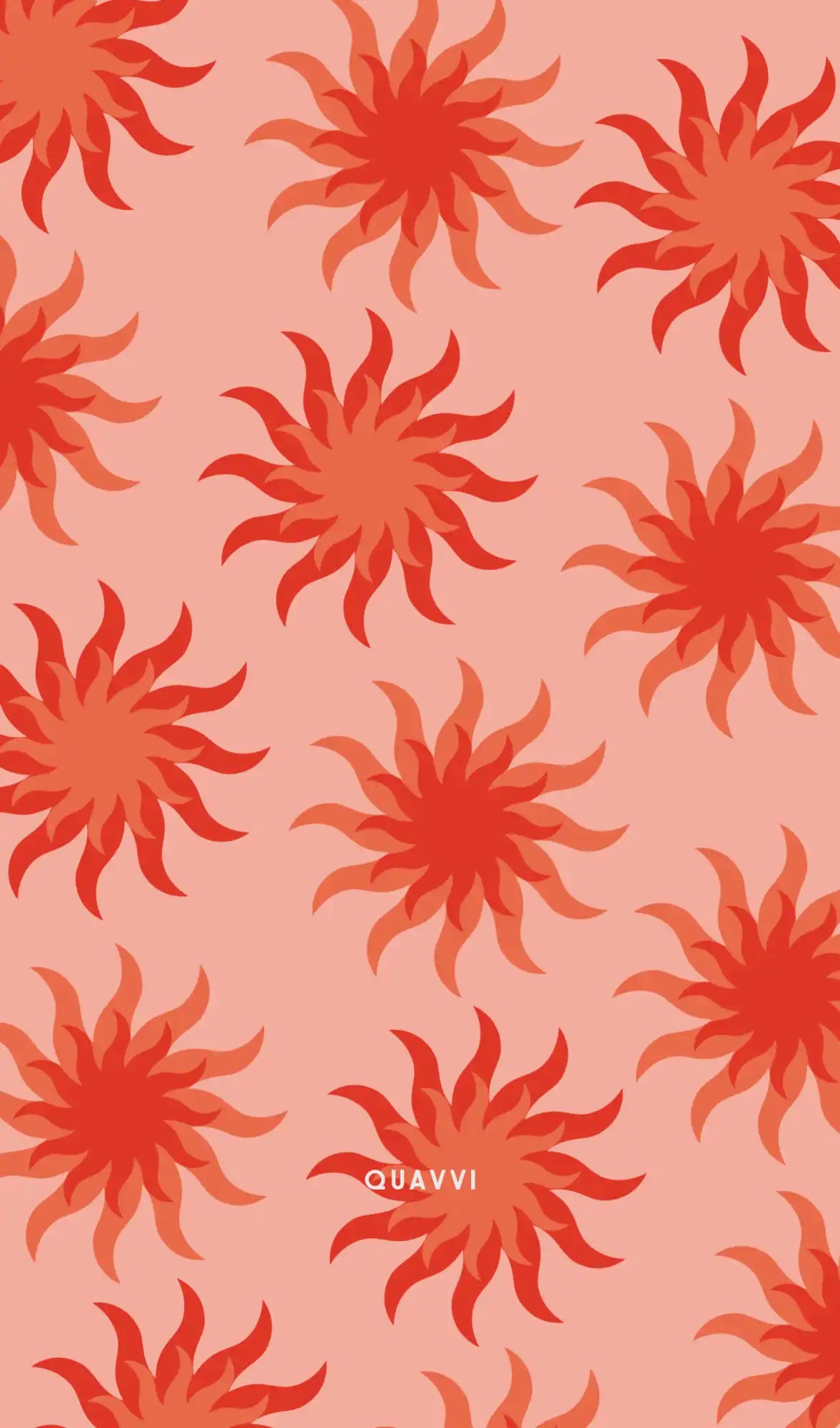 Red sunburst pattern.