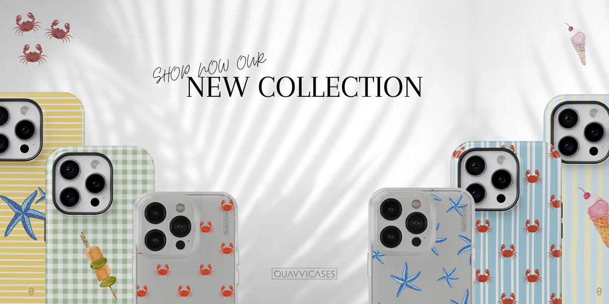 Summer-themed phone cases.