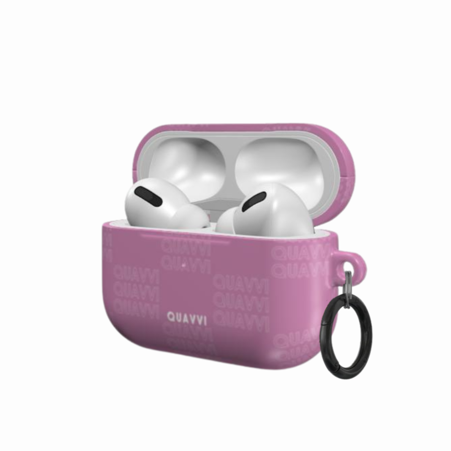 Quavvi Bubblegum Apple Airpods pro case by QUAVVICASES – bubblegum pink with checkered design, fully protected, glossy with ring