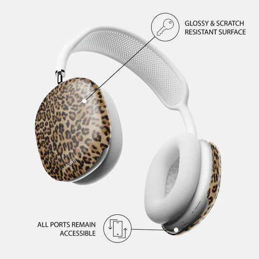 UNTAMED AIRPODS MAX white over ear headphones leopard print Tech Accessories