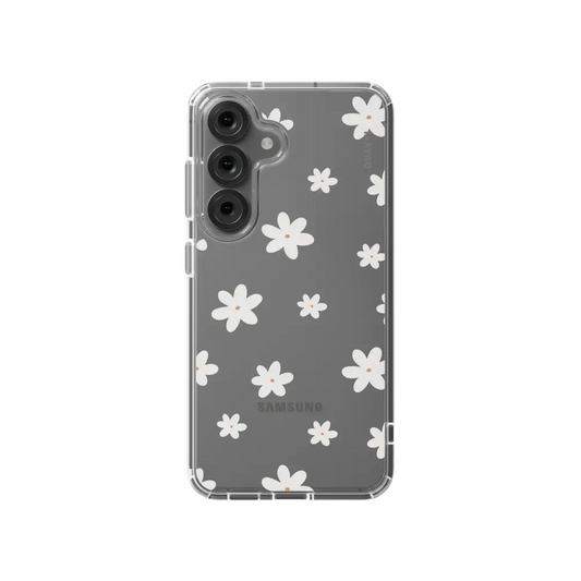 WHISPER SAMSUNG clear phone case white daisy Tech Accessories
