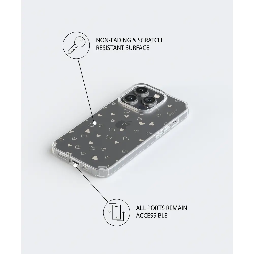 XOXO SAMSUNG clear smartphone case heart pattern Tech Accessories
