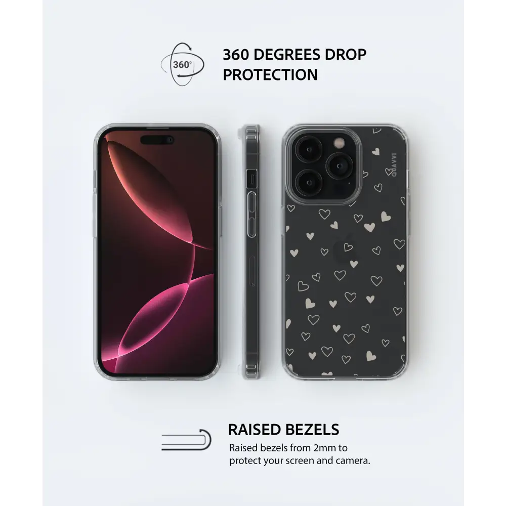 XOXO SAMSUNG clear phone case heart patterns Tech Accessories