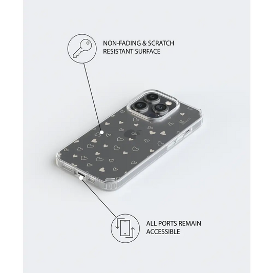 XOXO clear smartphone case white heart Tech Accessories